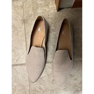 Dr Scholl’s cream suede pointed studded flats